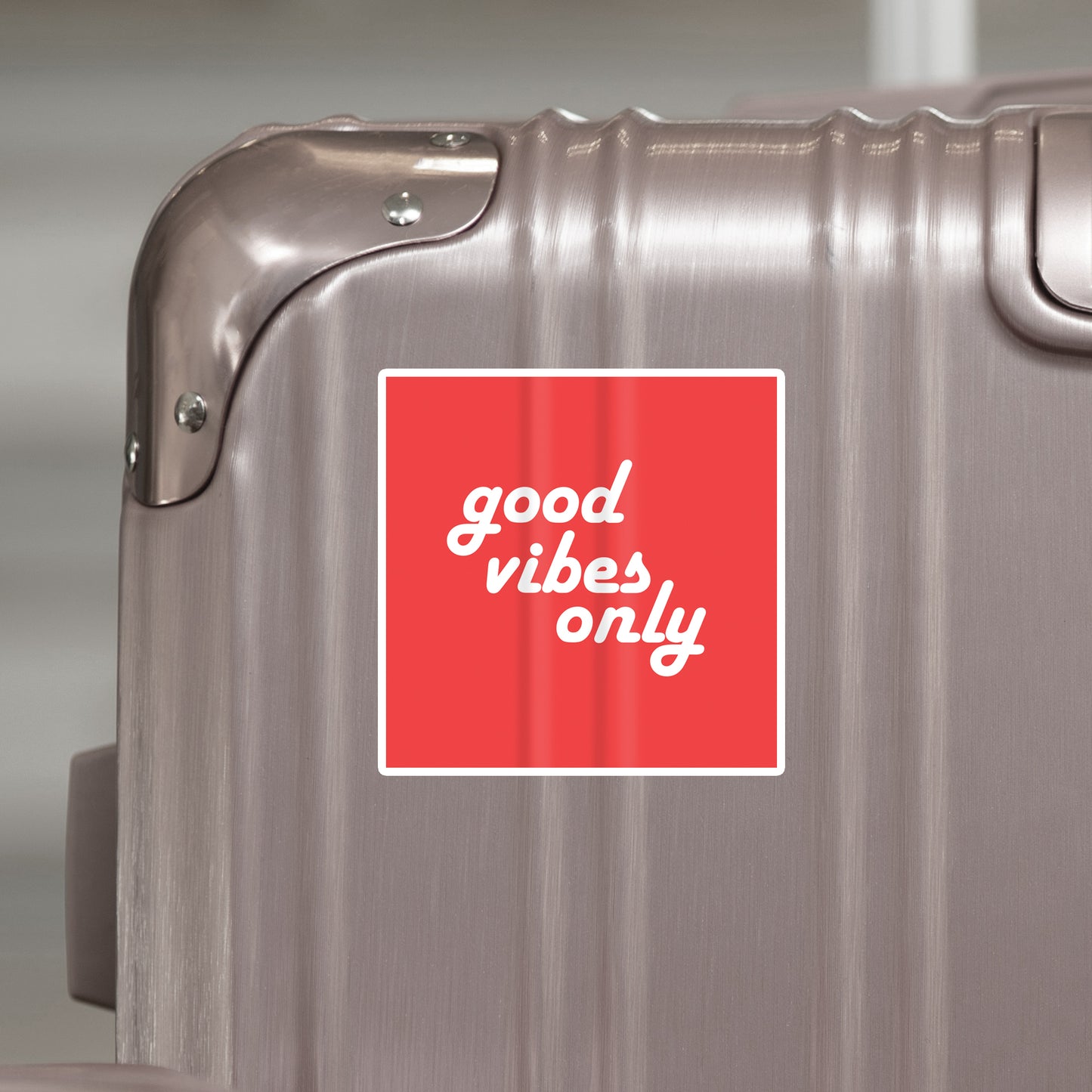 Good Vibes Only sticker, Positivity, Energy, Statement of intent, Mantra, High spirit, Square sticker, Zen, Red